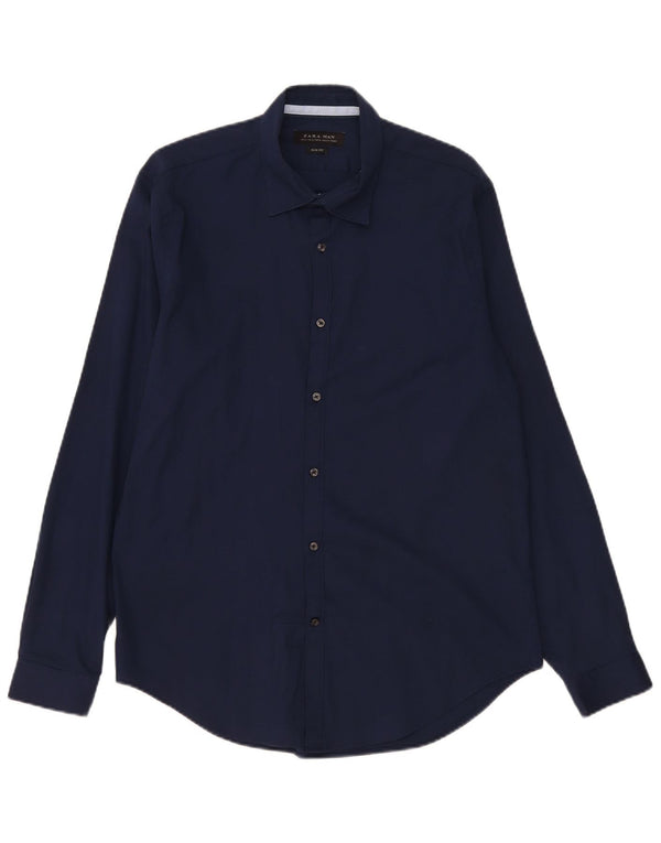 Zara Camisa Slim Fit Masculina XL Azul Marinho