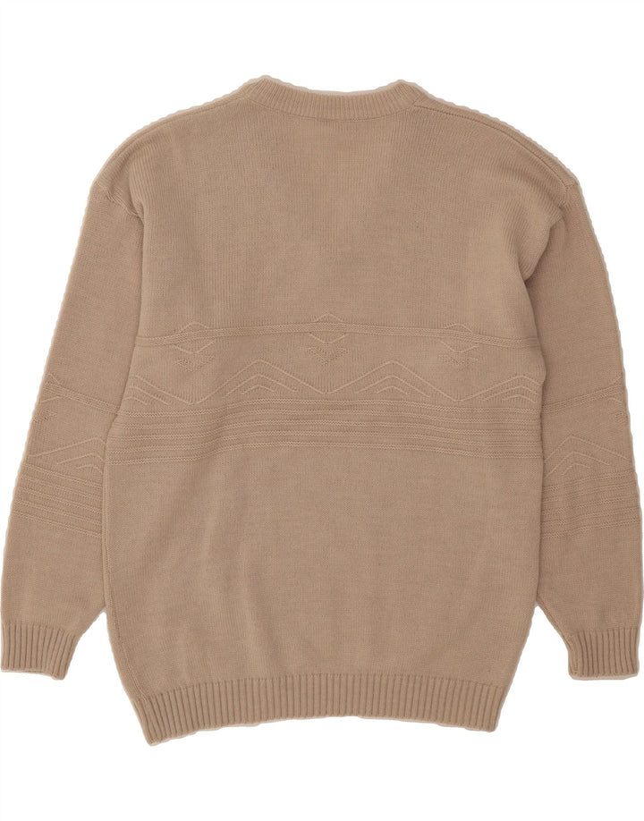 VINTAGE Mens V-Neck Jumper Sweater IT 54 XL Beige Acrylic Vintage Vintage and Second-Hand Vintage from Messina Hembry 