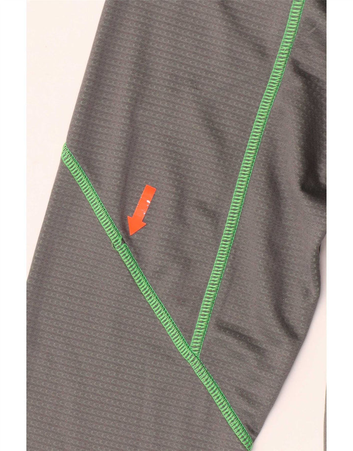 Under Armour Mens Zip Neck Top Manga Longa Grande Cinza Poliéster Esportes