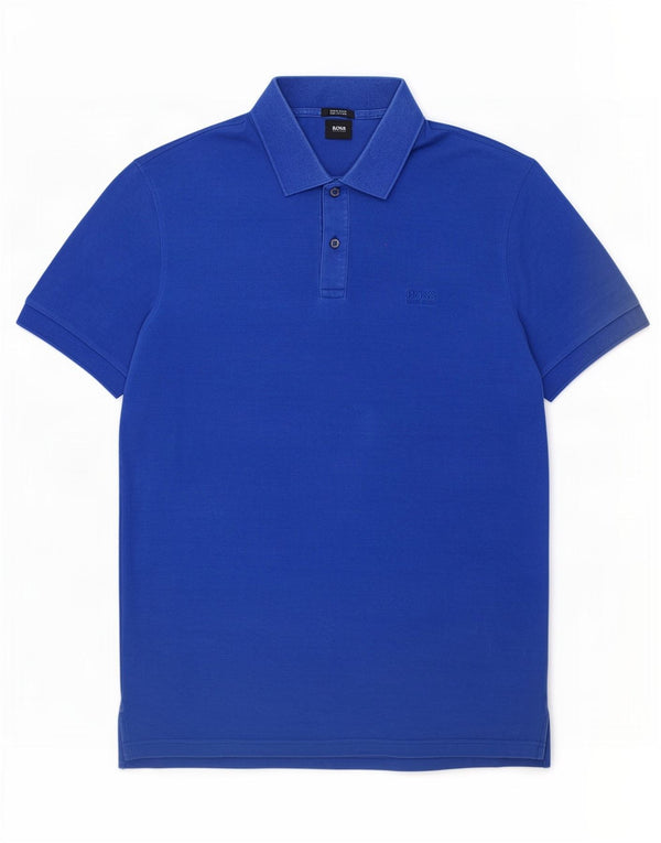 Camisa polo masculina Hugo Boss Regular Fit 2XL algodão azul