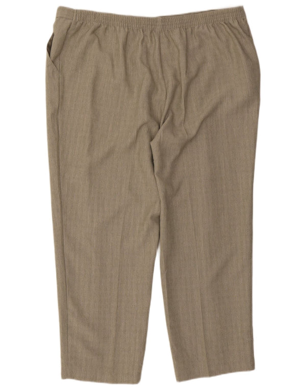 Calça chino feminina Marks & Spencer de cintura alta Reino Unido 22 3XL W44 L26 cáqui