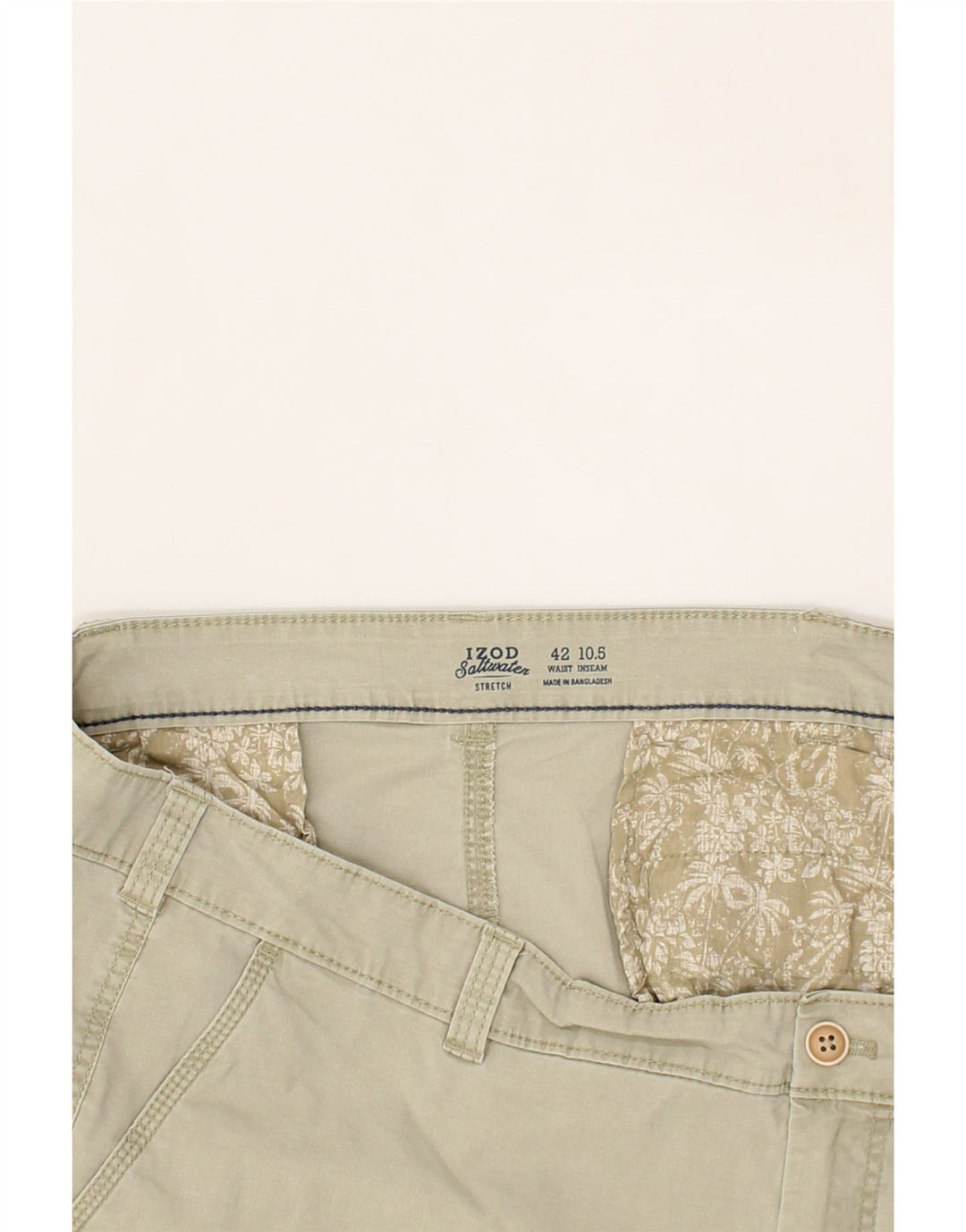 IZOD Mens Salt Water Cargo Shorts W42 2XL Khaki Cotton Vintage Izod and Second-Hand Izod from Messina Hembry 
