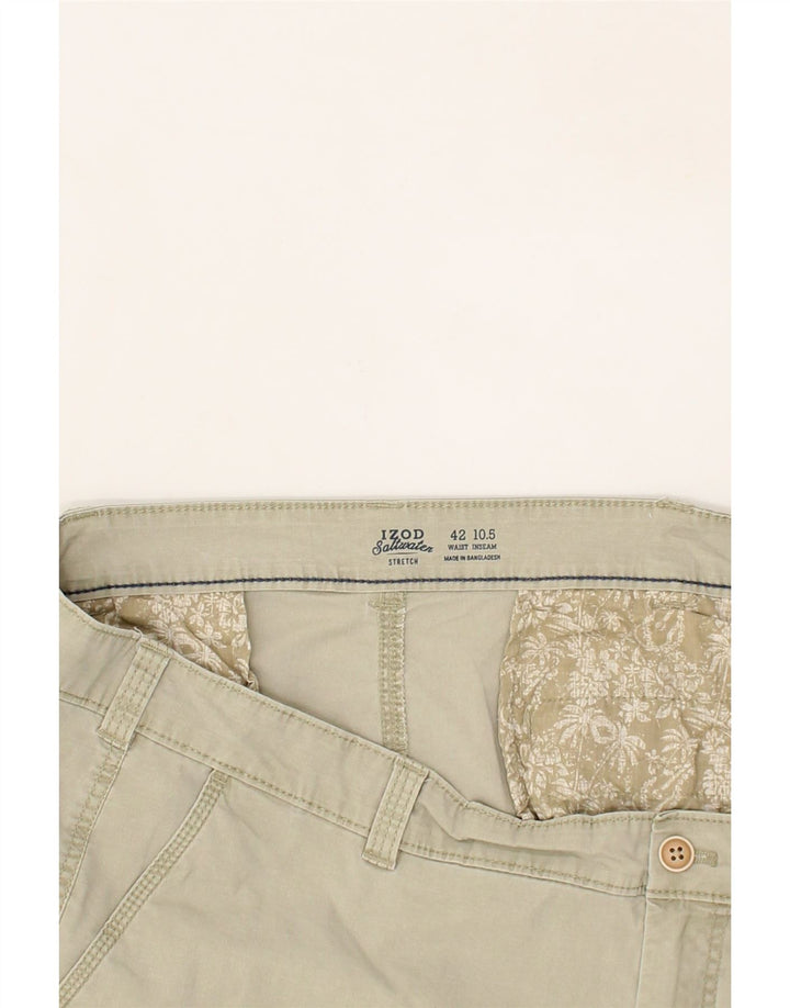 IZOD Mens Salt Water Cargo Shorts W42 2XL Khaki Cotton Vintage Izod and Second-Hand Izod from Messina Hembry 