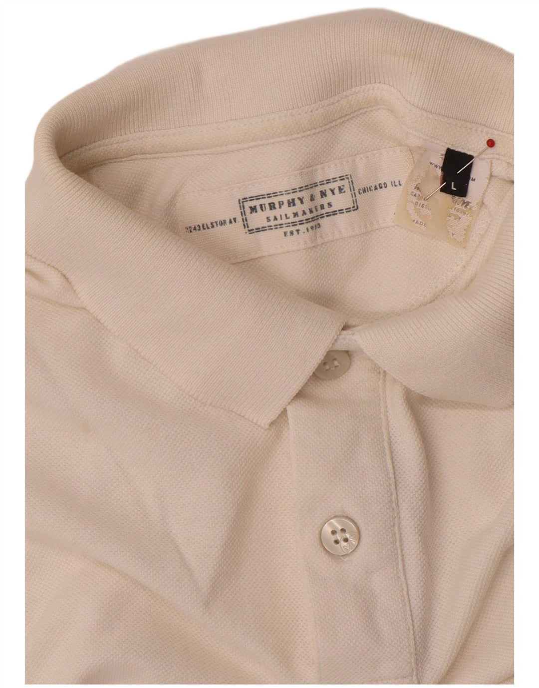 Camisa polo feminina Murphy & Nye Reino Unido 16 grande algodão branco