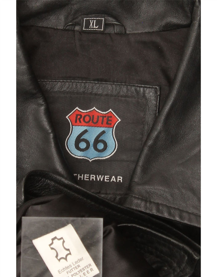 Jaqueta de couro masculina Route 66 UK 42 XL couro preto