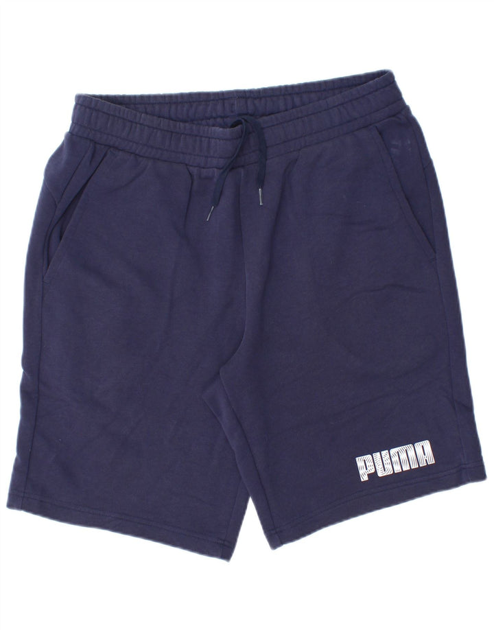 Shorts esportivos masculinos Puma Graphic grandes algodão azul marinho