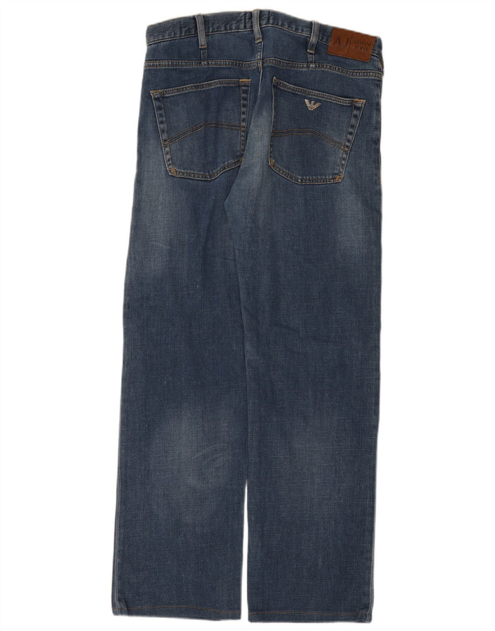 Armani Jeans Masculino Regular Straight Jeans W33 L30 Azul Algodão