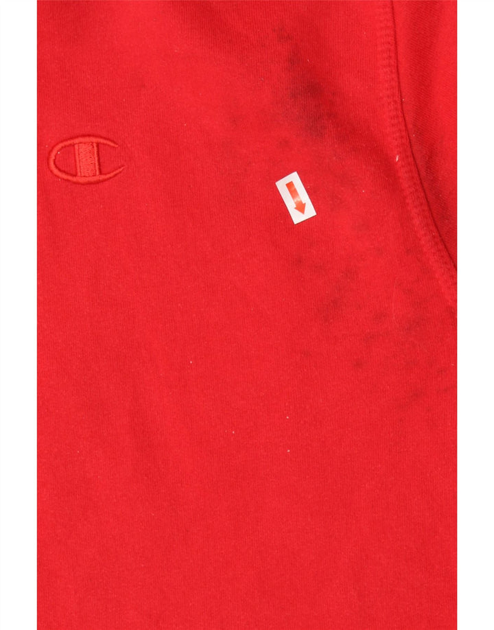 CHAMPION Suéter masculino com capuz médio algodão vermelho
