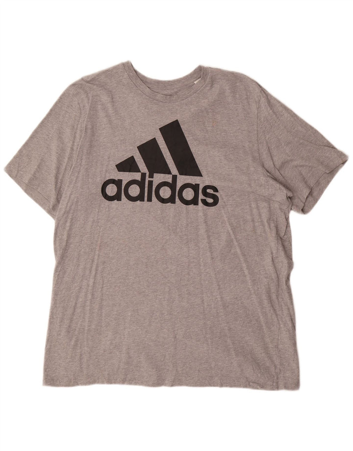 Adidas Mens Graphic T-Shirt Top XL Grey Cotton