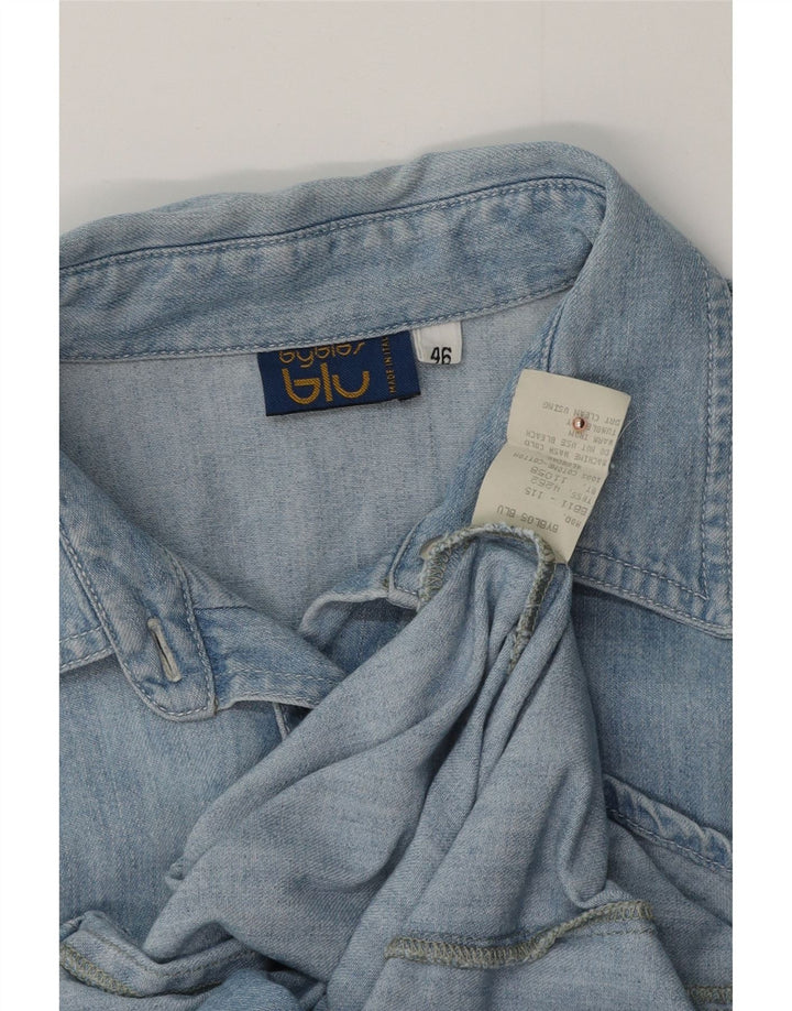 Camisa jeans feminina BYBLOS IT 46 grande algodão azul