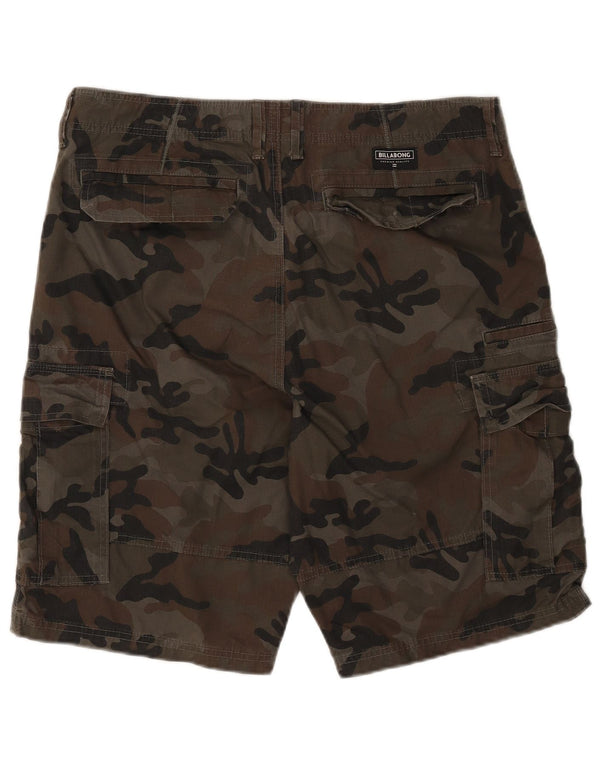 Shorts cargo masculino Billabong W36 grande algodão camuflado cáqui