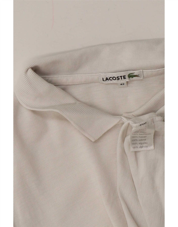 Camisa polo feminina Lacoste tamanho 42 grande algodão branco