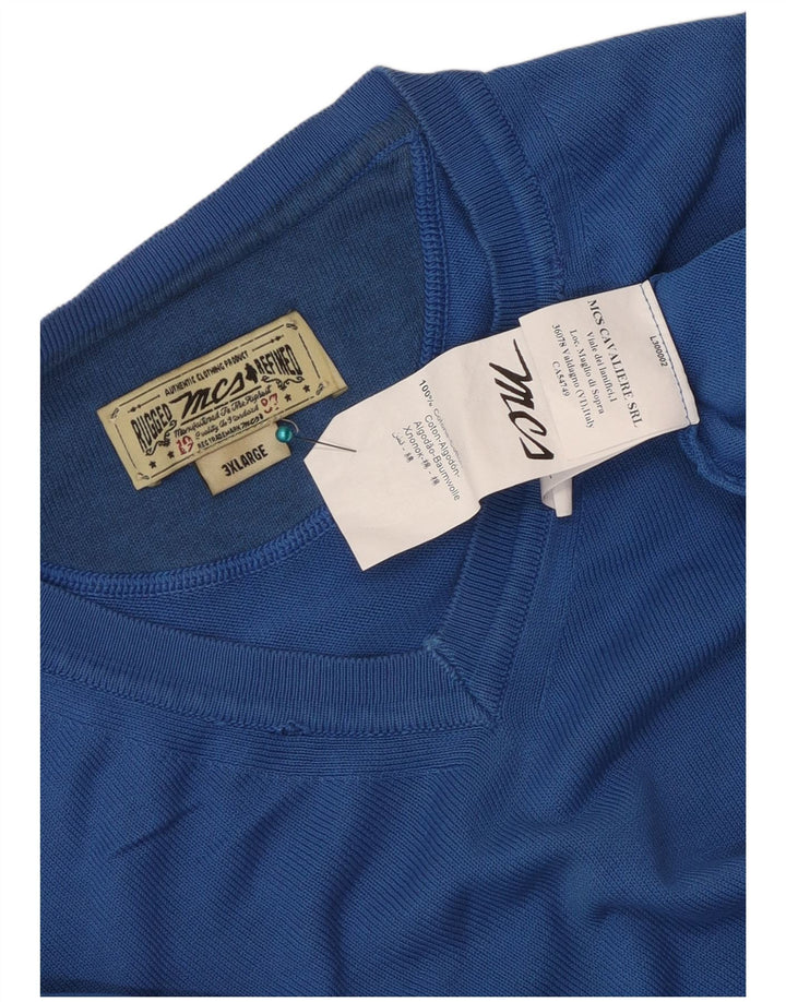 Suéter masculino Marlboro Classics com decote em V 3XL algodão azul