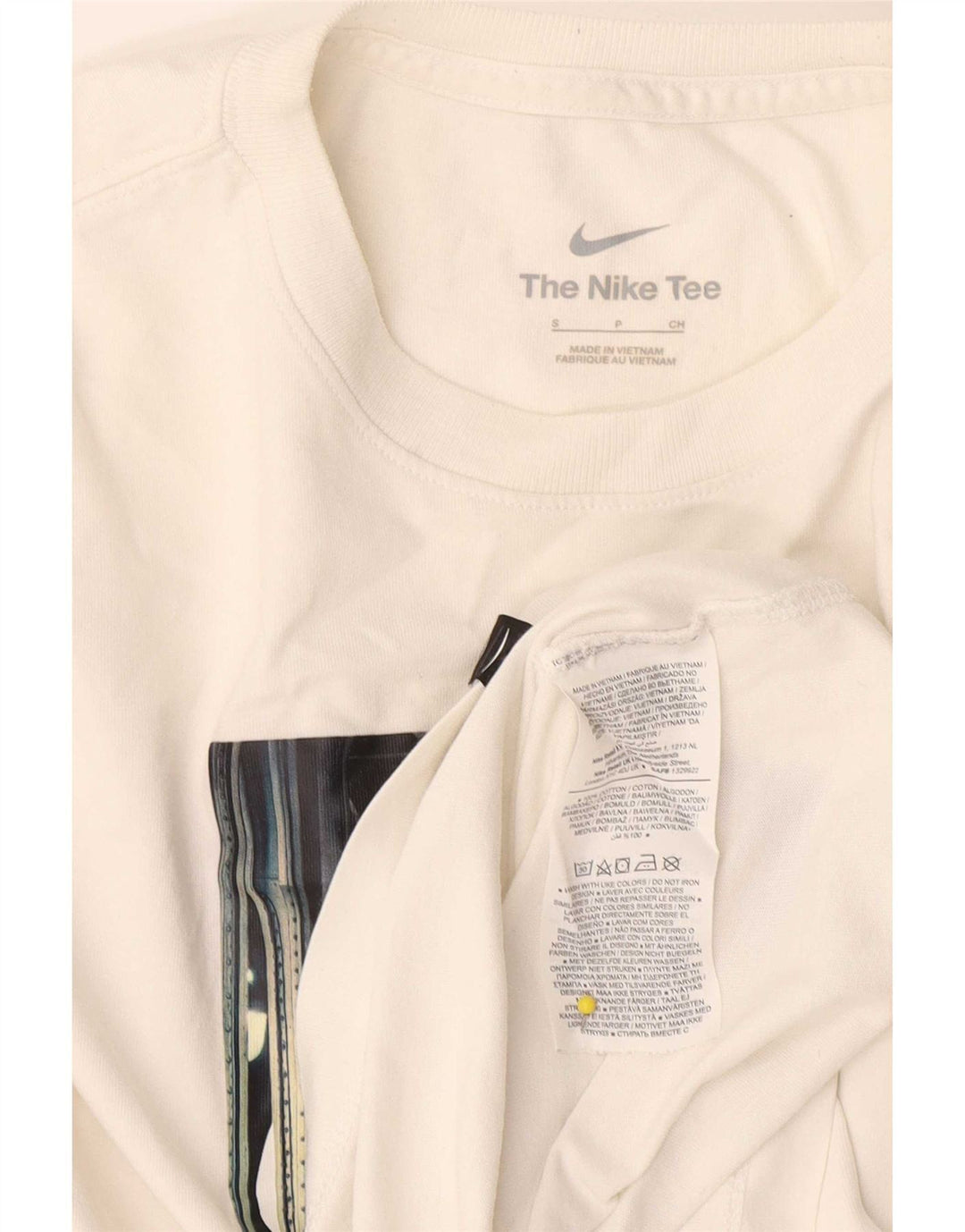 Camiseta Nike masculina gráfica top pequeno algodão branco
