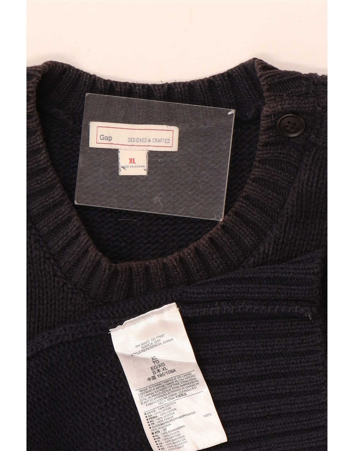 Suéter masculino Gap com gola redonda XL azul marinho algodão