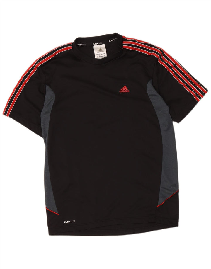 Adidas Mens Climalite Camiseta Top Pequeno Preto Colorblock Poliéster