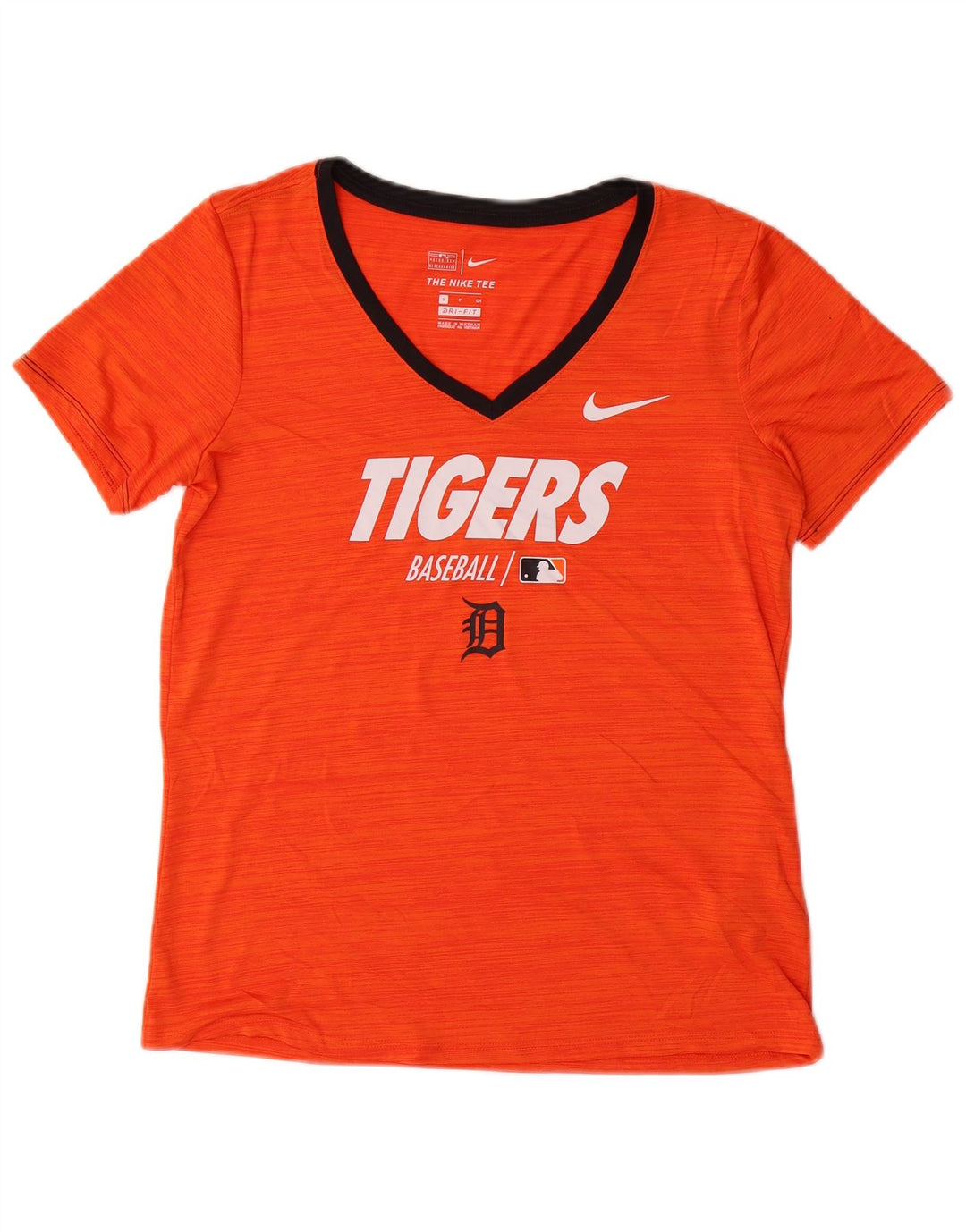 Camiseta feminina Nike Tigers Graphic UK 10 pequena laranja poliéster