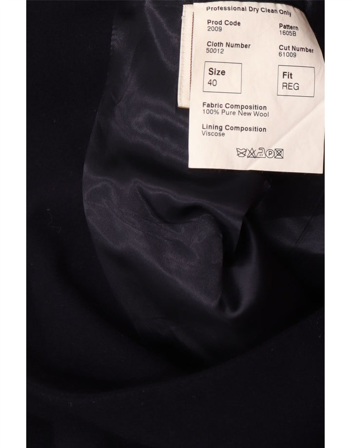 Sobretudo masculino CROMBIE UK 40 grande azul marinho novo clássico de lã