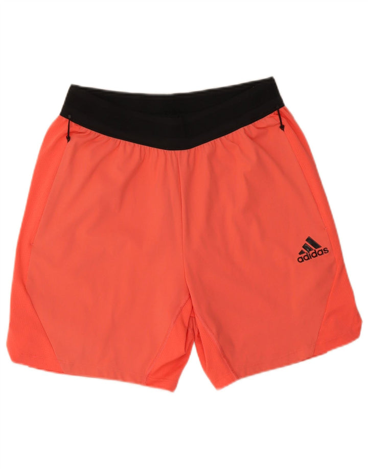 Adidas Mens Sport Shorts Médio Laranja Colourblock Nylon