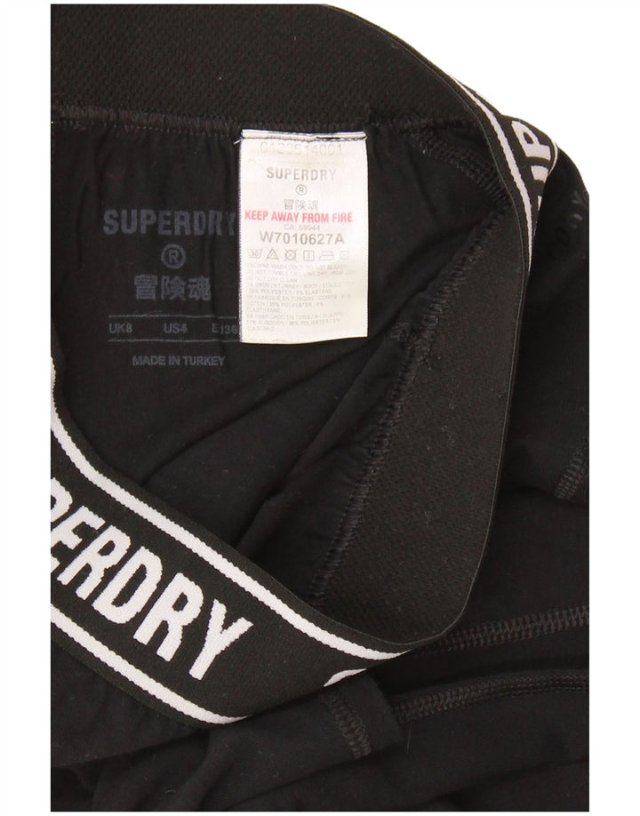 Leggings gráficas femininas SUPERDRY Reino Unido 8 pequeno algodão preto
