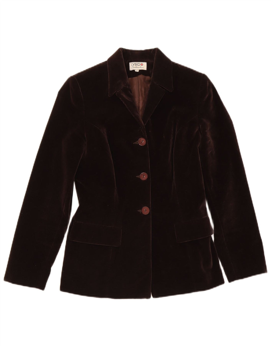 Jaqueta blazer feminina de veludo com 3 botões Lybido IT 42 algodão marrom médio