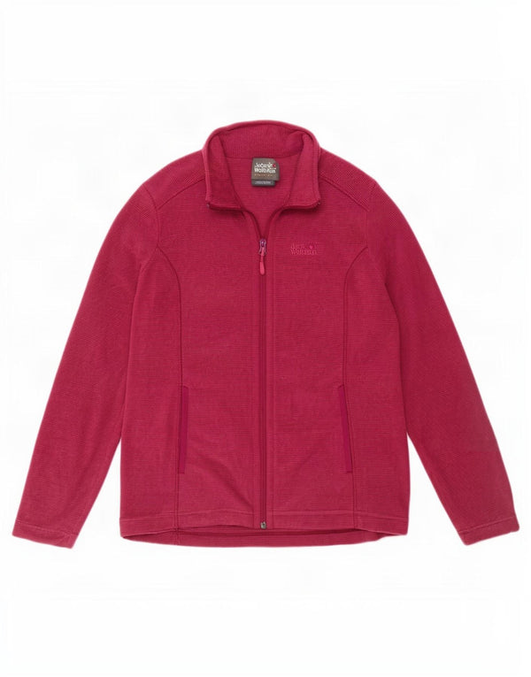 Jaqueta feminina de treino Jack Wolfskin Reino Unido 8/10 pequena risca de giz Borgonha