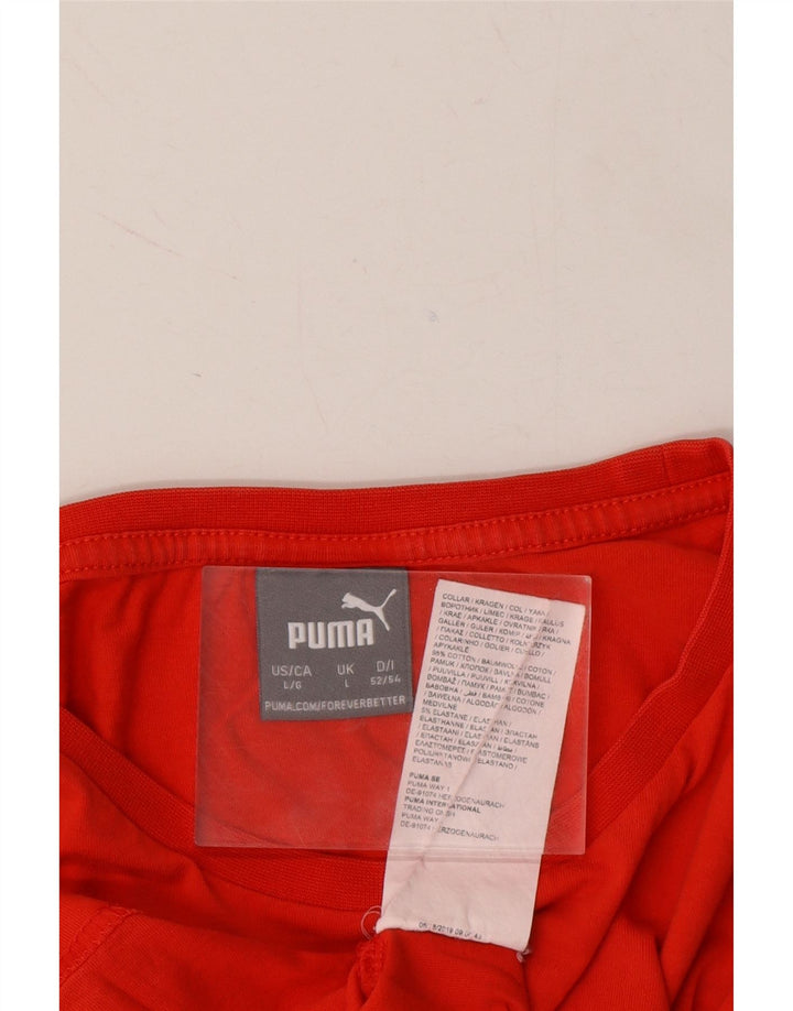PUMA Mens T-Shirt Top Large Red Cotton Vintage Puma and Second-Hand Puma from Messina Hembry 