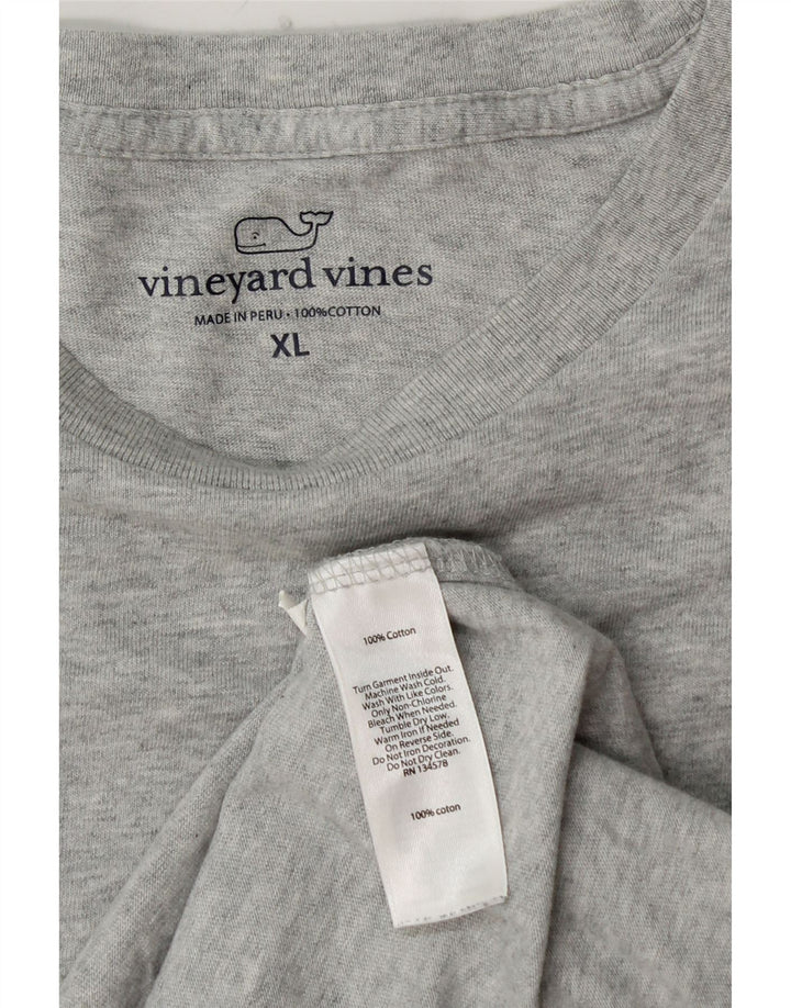 VINEYARD VINES Top gráfico masculino manga comprida XL algodão cinza