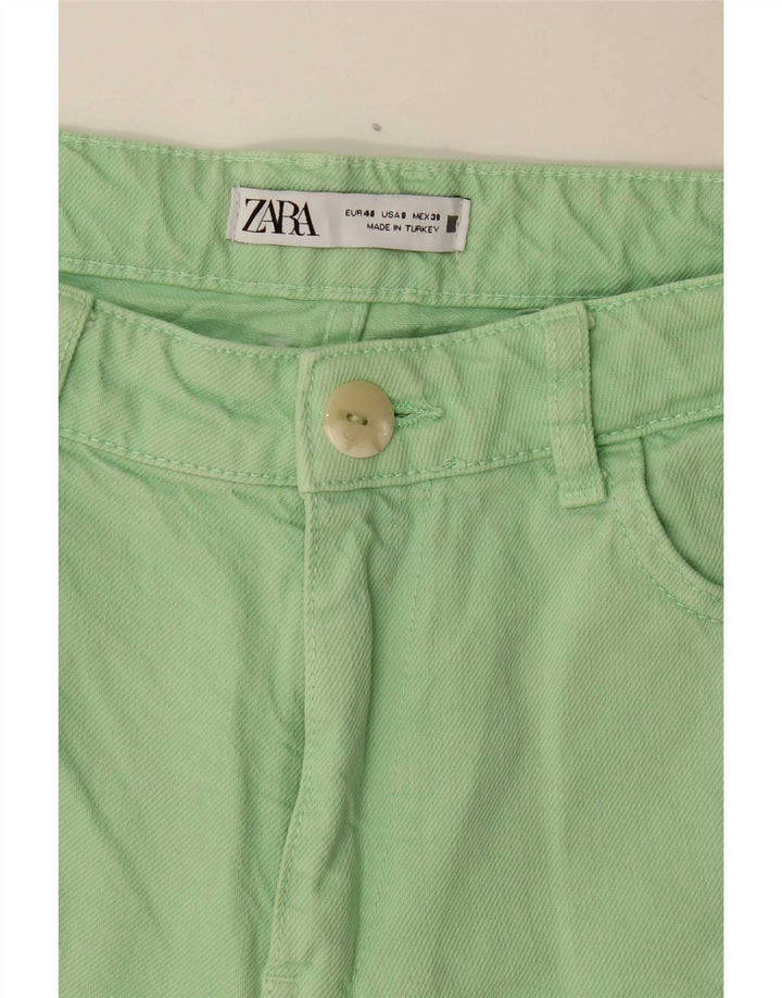 Calça jeans reta feminina Zara EU 40 médio W30 L26 algodão verde