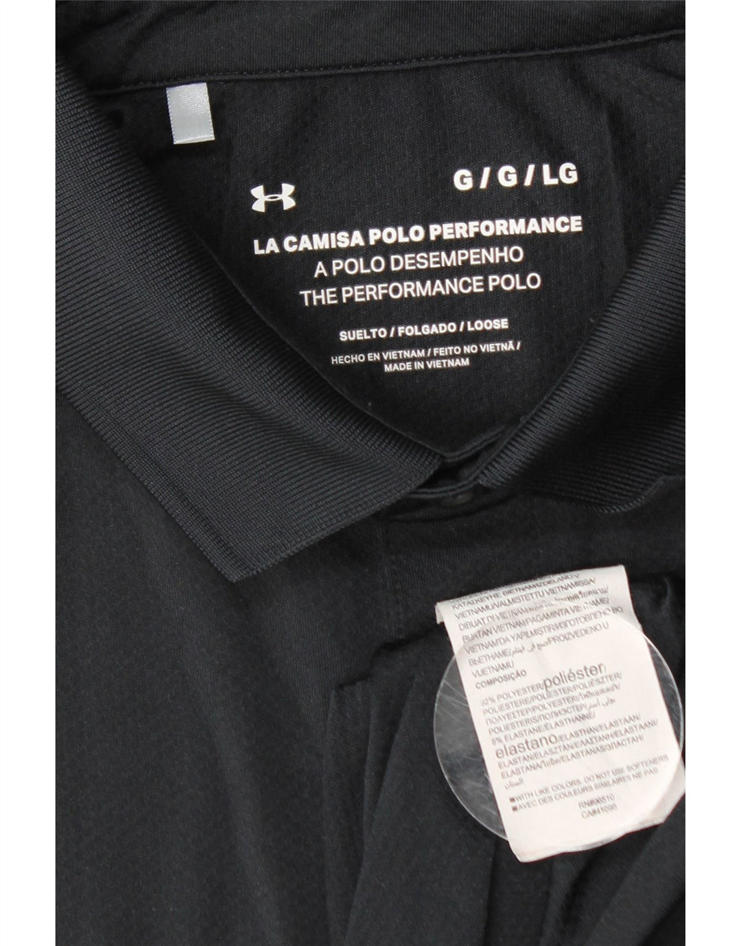 Camisa polo masculina UNDER ARMOUR grande poliéster preto