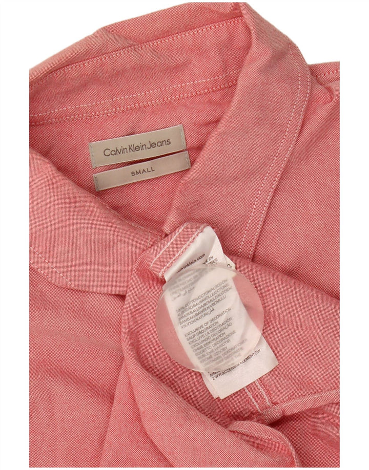 Camisa masculina Calvin Klein Jeans pequena rosa algodão