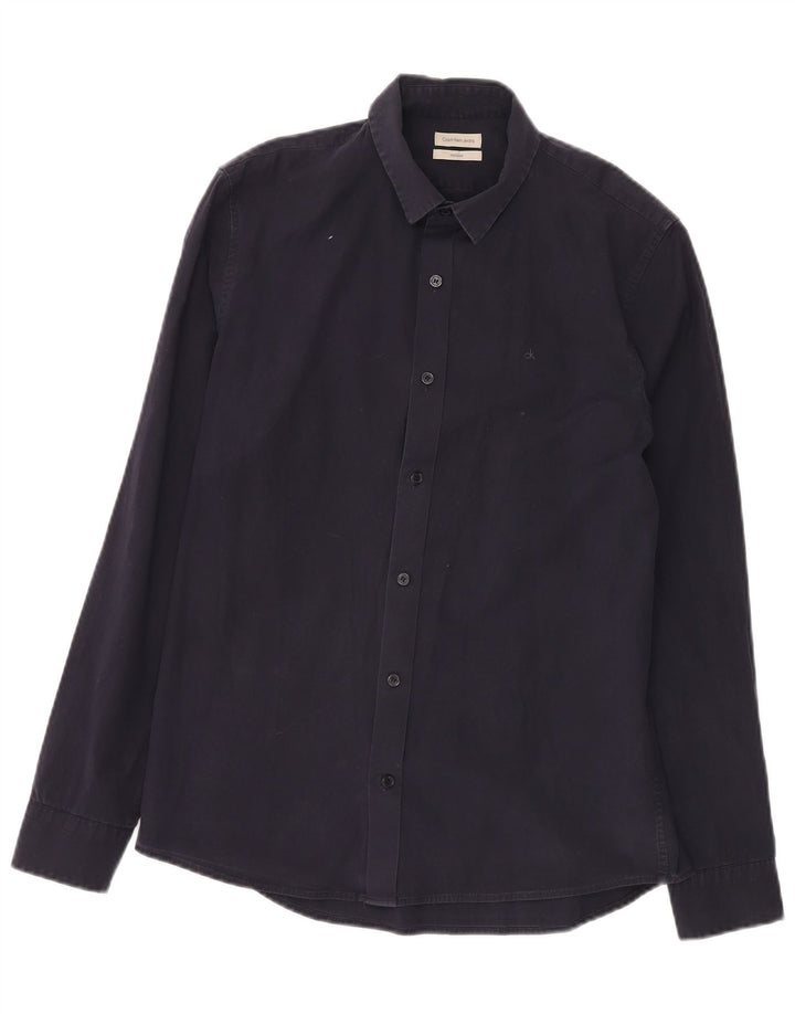 Camisa masculina CALVIN KLEIN JEANS de algodão azul marinho médio