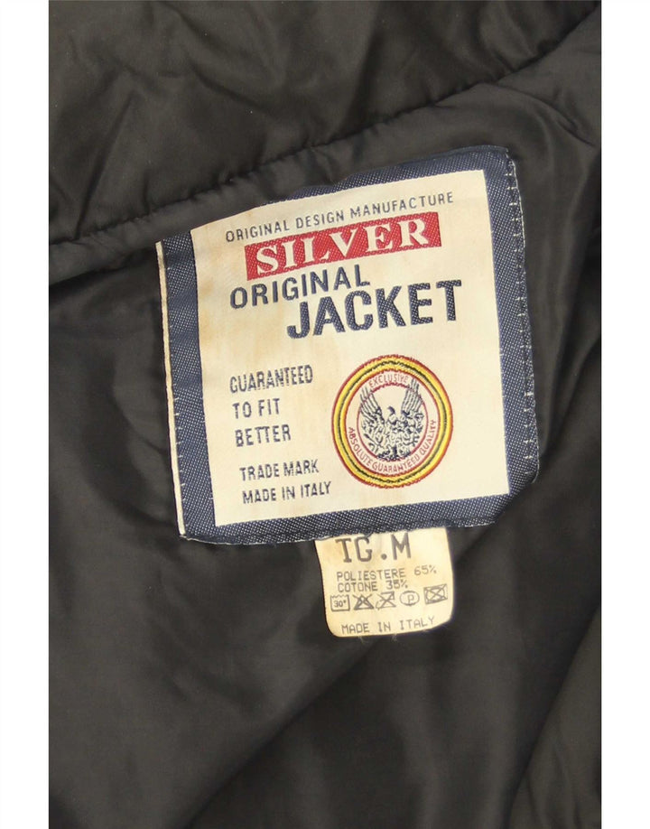 Colete acolchoado masculino vintage UK 38 poliéster preto médio