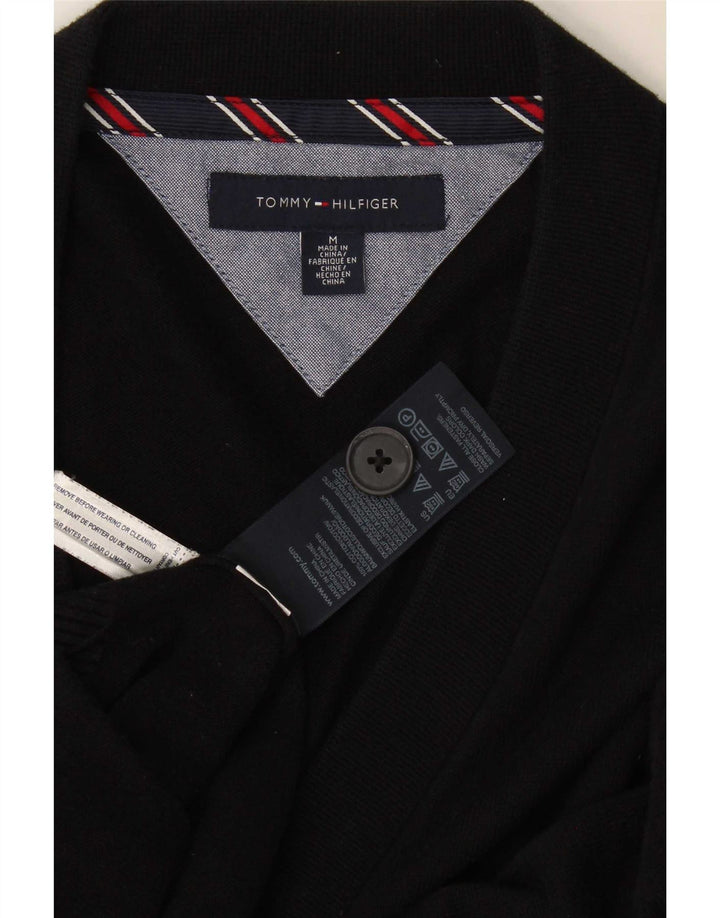 Suéter cardigã masculino Tommy Hilfiger algodão preto médio