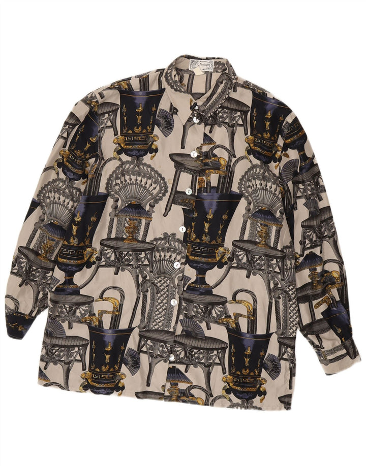 Blusa feminina Nadine H com estampa abstrata Reino Unido 14 grande multicolorida