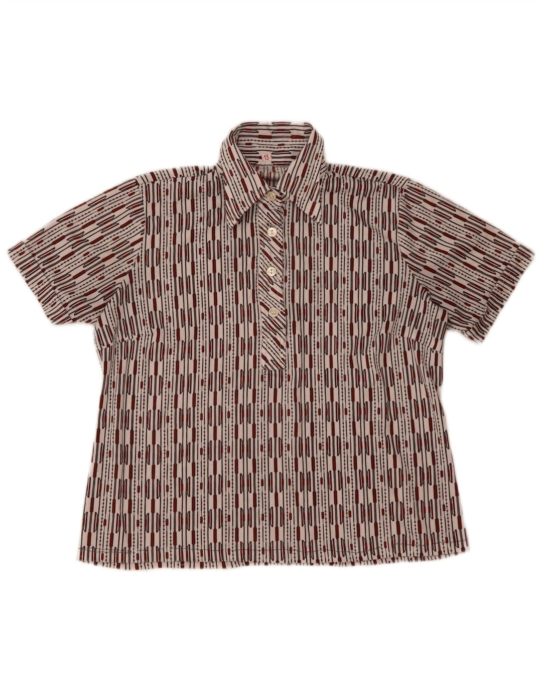 Pulôver feminino vintage de manga curta UK 14 listrado branco grande