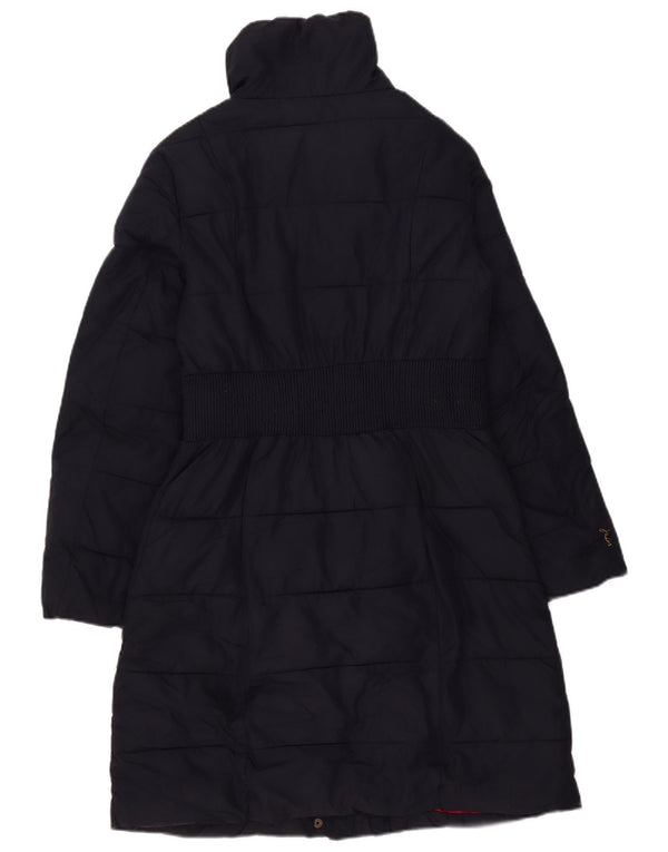 Casaco acolchoado feminino Joules UK 12 poliéster azul marinho médio
