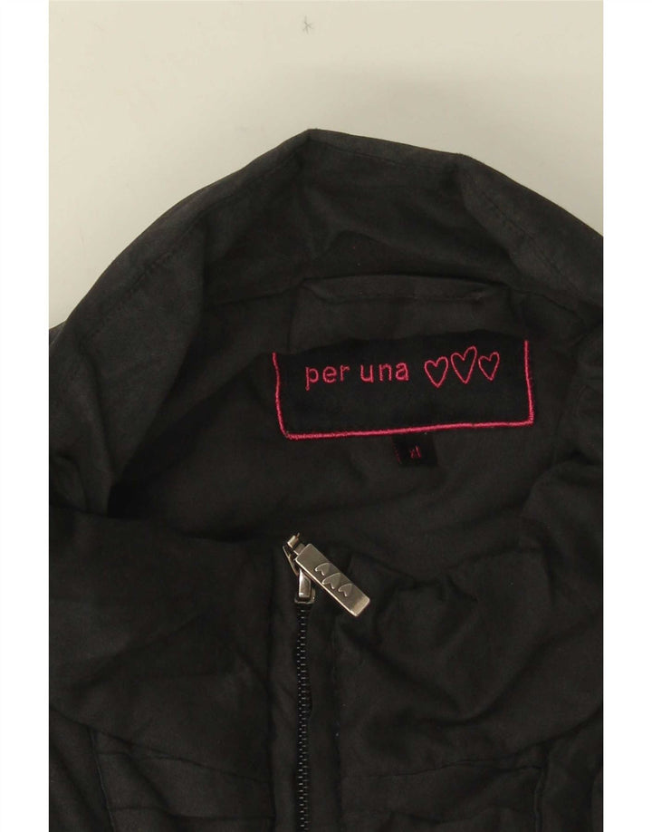 Colete acolchoado feminino Marks & Spencer UK 18 XL poliéster preto