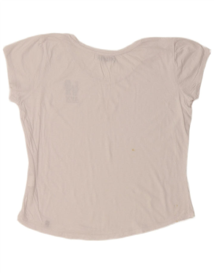 Avirex camiseta feminina cropped com estampa gráfica UK 22 2XL algodão branco