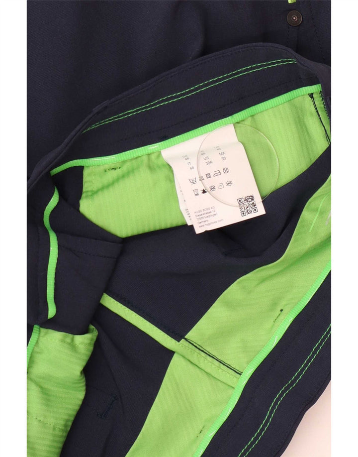 Calça Chino Slim Masculina Hugo Boss W30 L31 Azul Marinho Poliéster