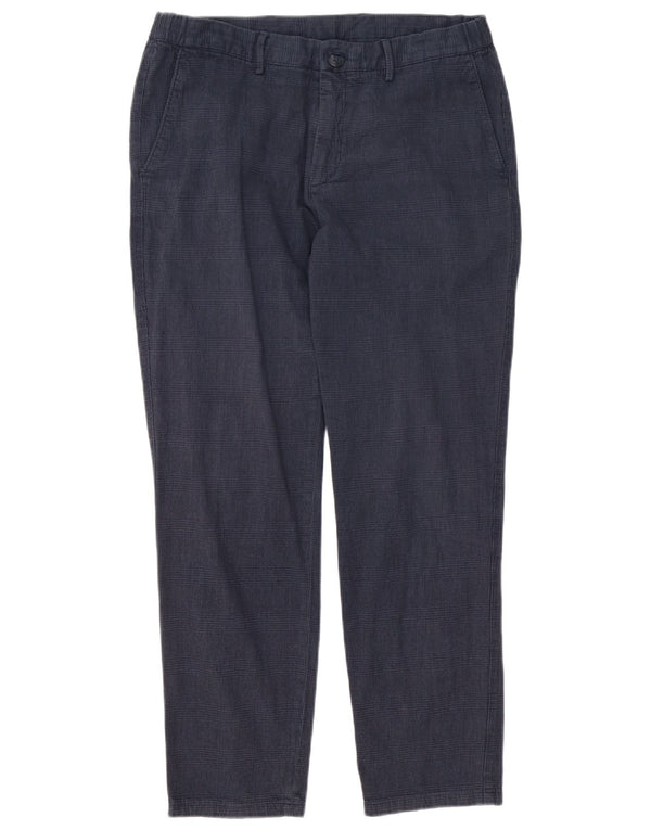 Calça Chino Masculina Slim Massimo Dutti UE 42 Grande W32 L28 Azul Marinho Xadrez