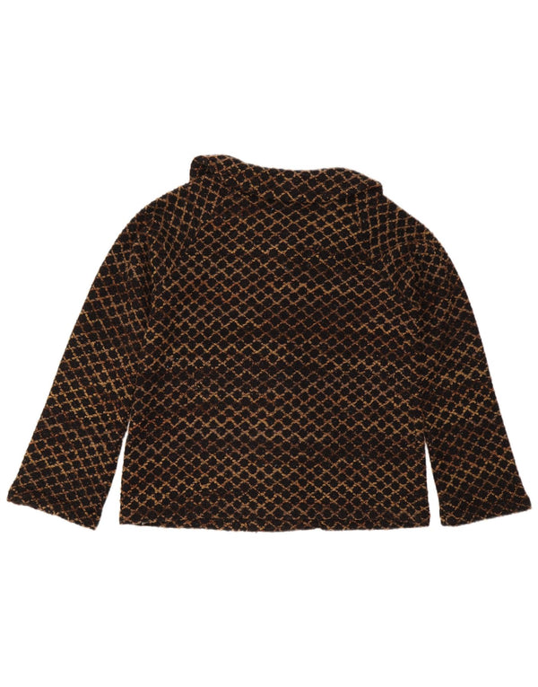Sobretudo feminino Casamia UK 14 acrílico geométrico marrom médio