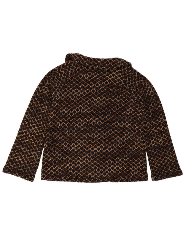 Sobretudo feminino Casamia UK 14 acrílico geométrico marrom médio