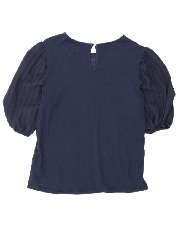 Blusa feminina Marks & Spencer UK 6 XS azul marinho listrado viscose