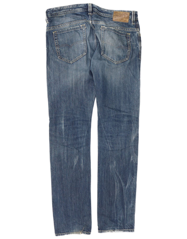 Diesel Masculino Thavar Distressed Slim Skinny Jeans W34 L34 Azul Algodão