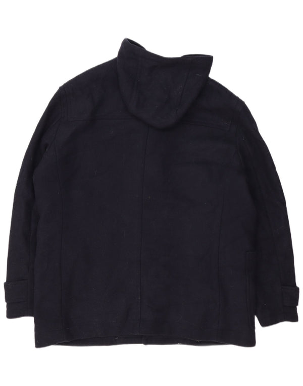 Zara Jaqueta masculina com capuz Duffle UK 42 XL Azul marinho