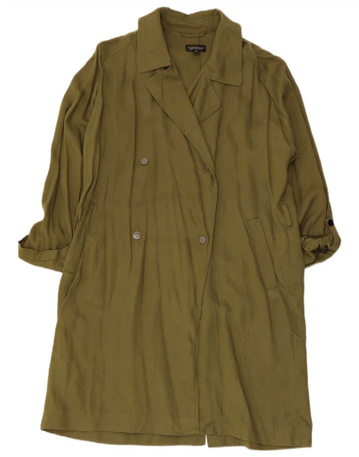 Topshop feminino oversized trench coat Reino Unido 12 médio cáqui Lyocell