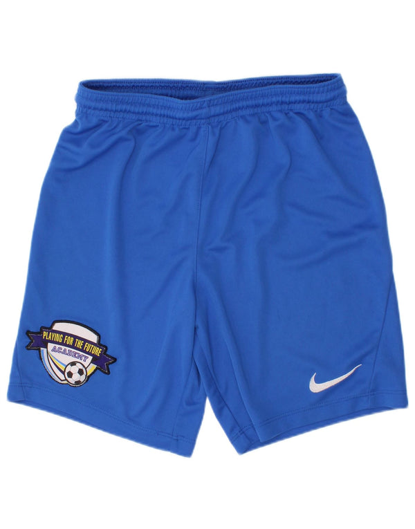 Shorts esportivos gráficos Nike Boys Dri Fit 10-11 anos médio azul poliéster