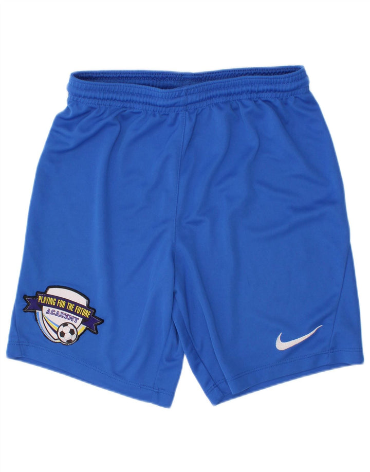 Shorts esportivos gráficos Nike Boys Dri Fit 10-11 anos médio azul poliéster