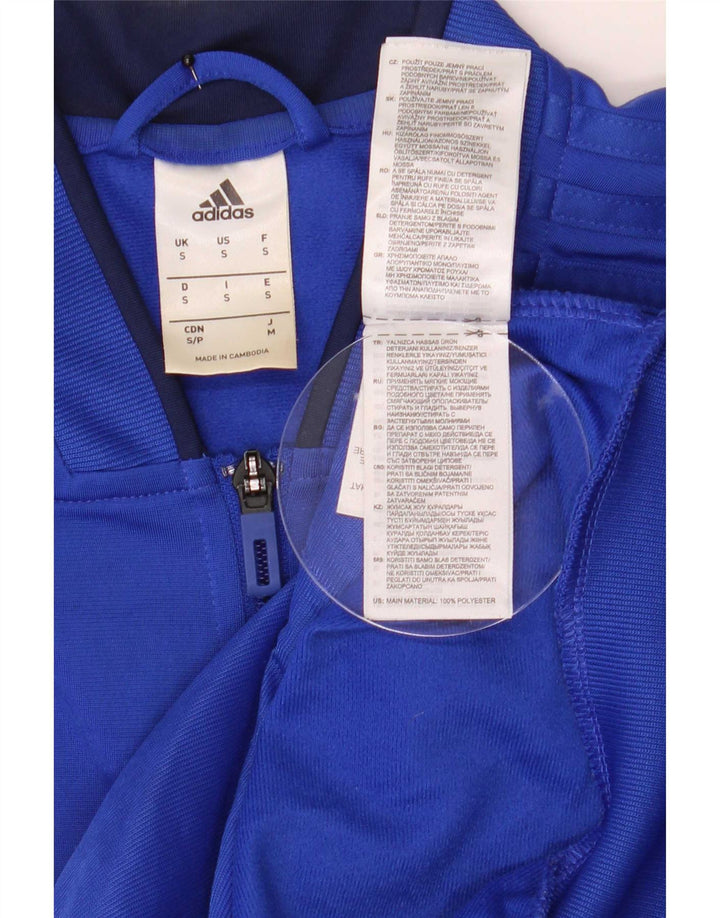 Adidas Mens Treino Top Jaqueta Pequena Azul Poliéster